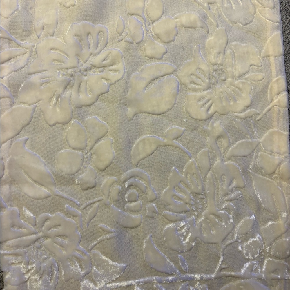 Ivory Floral Embossed Scarf